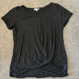 Nine Britton Charcoal Twist Front Tee